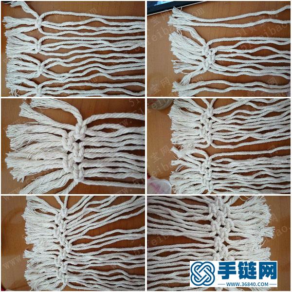 創意手工家飾_編繩心型杯墊的編制圖解 