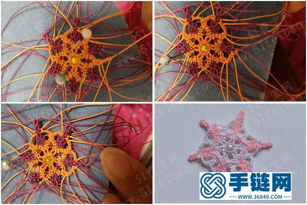 手工編織裝飾_簡單的六角形雪花編法教程 