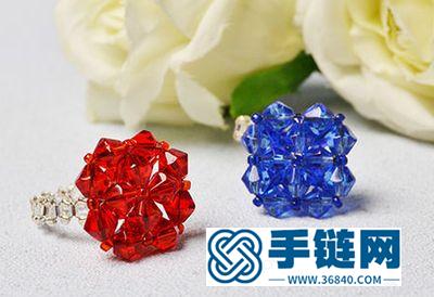自己做手編串珠寶石戒指圖解教學 