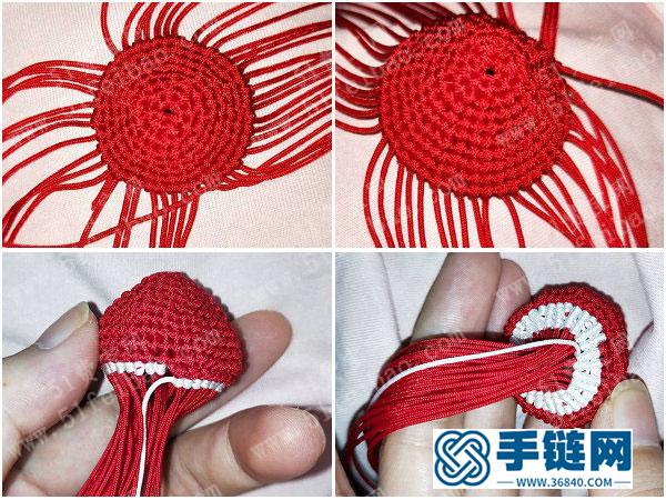 玉線手工編法小蘑菇掛件_如何簡單DIY編繩做可愛的鑰匙扣 