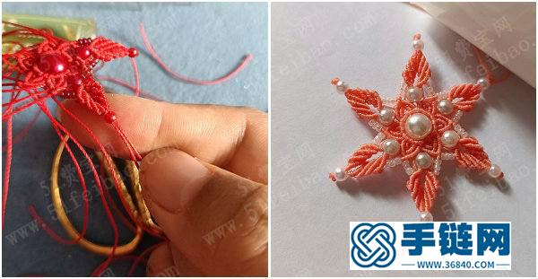 創(chuàng)意中國結(jié)結(jié)繩編法_簡單DIY編法蠟線雪花掛飾教程 
