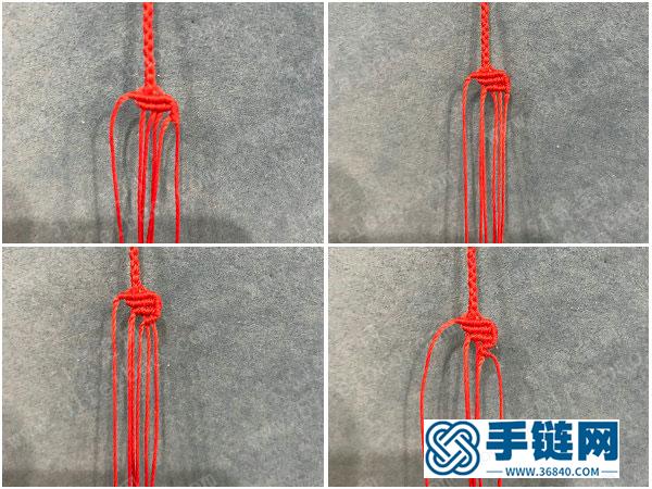 中國結編繩_斜卷結小愛心手繩的編法方法 