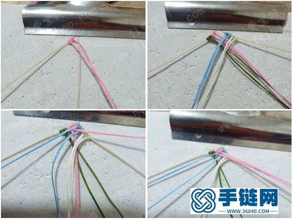 手工編織大全作品_消耗線頭編法漂亮小手繩 