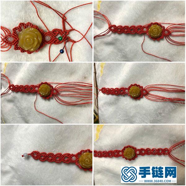 創意編繩飾物_紅繩玫瑰花手繩的編法方法 