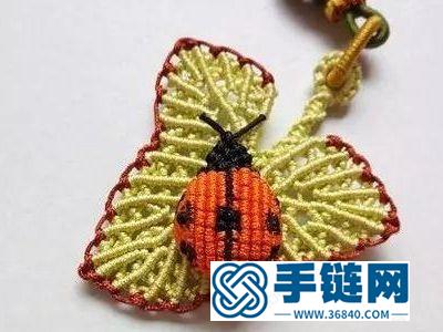 手工編織教程_編制樹葉上的七星瓢蟲詳細過程 