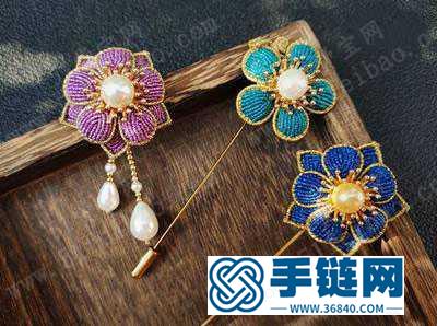 創意編繩小飾品_雙層包邊小花胸針教程 
