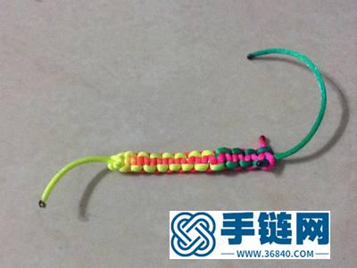 中國結(jié)手繩編法_簡單DIY編法雙向彩繩平結(jié)手繩 