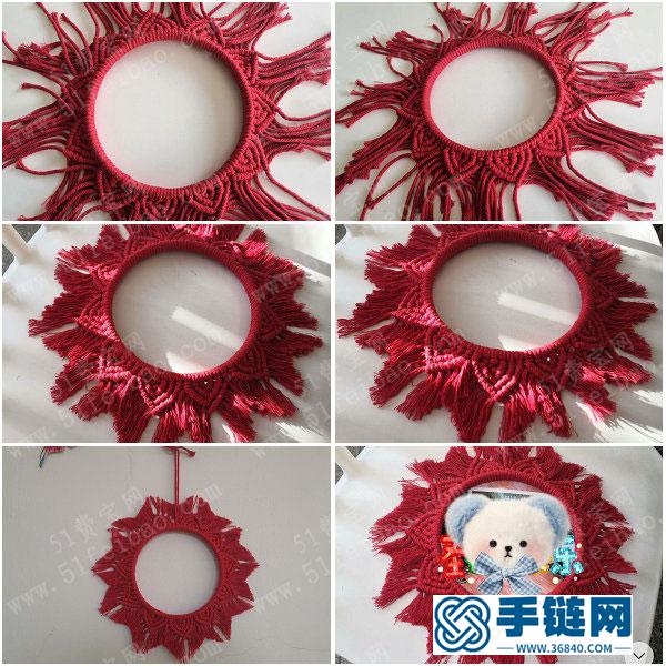 圣誕節手工裝飾_簡單DIY編繩壁掛圣誕花環教學 