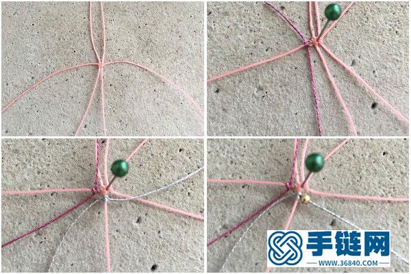 手工編織作品大氣_簡單DIY粉晶月光石如意耳環 