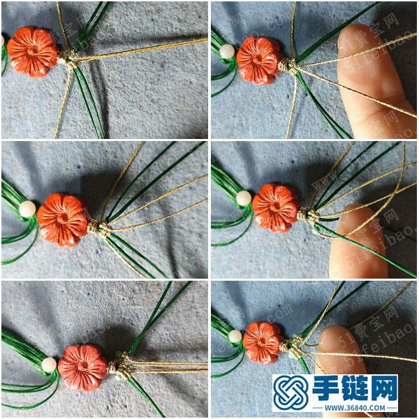 新年手繩編法_簡單DIY編法朱砂花朵手繩圖解 