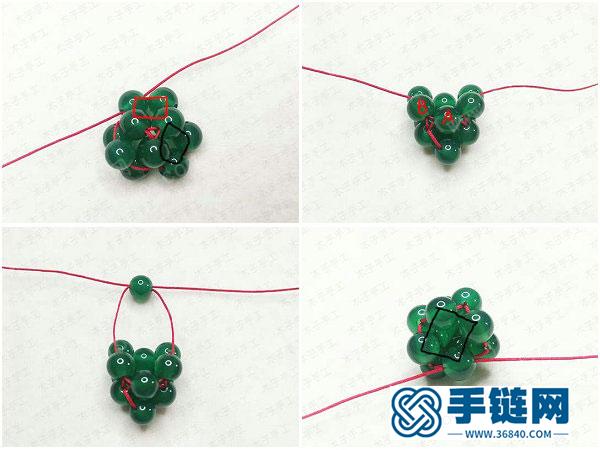 教你玉線手工編織簡單DIY水晶葡萄手機掛件的方法 