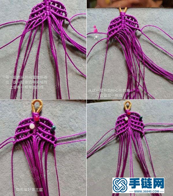 簡單編繩的方法_五顏六色樹葉掛件編法教程 