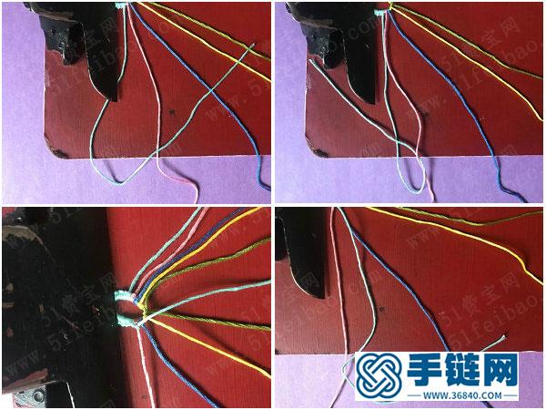 親手學編繩_五色手工編法友誼手繩詳細全過程 
