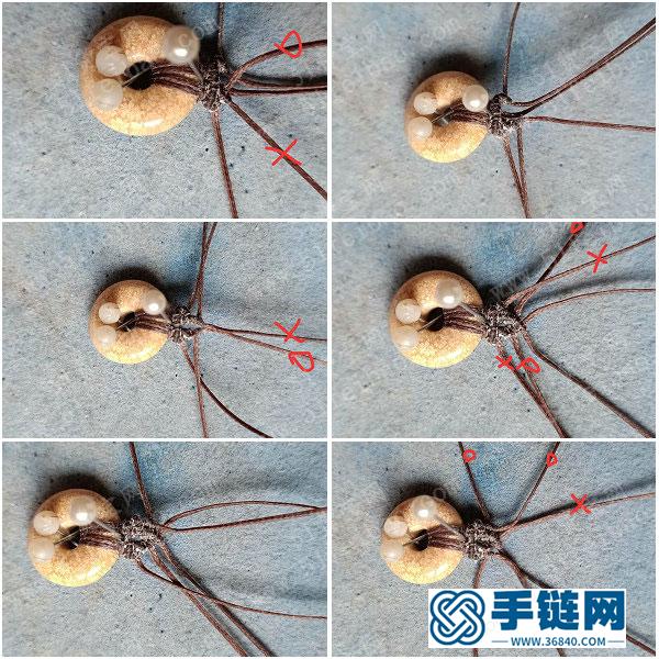 玉線編繩耳墜教程_珊瑚玉耳環編法圖解 