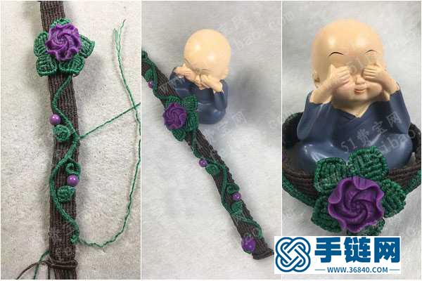 手串編繩方法_簡單DIY紫云母小花手串的編法圖解 