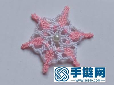手工編織裝飾_簡單的六角形雪花編法教程 