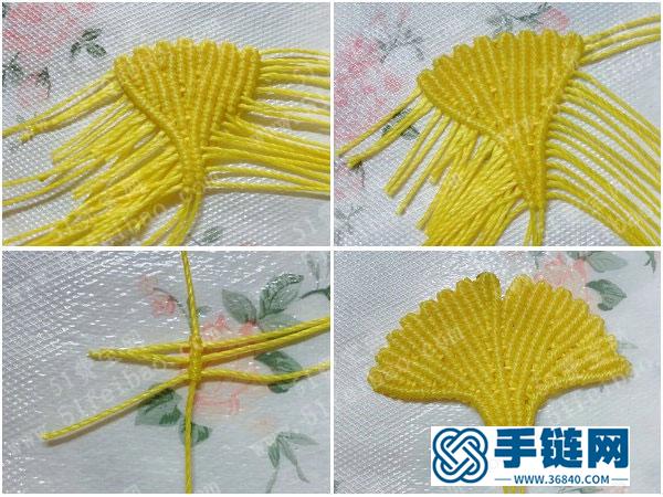 自己也能做的很好看首飾_蠟線編繩銀杏葉胸針簡單DIY圖解 