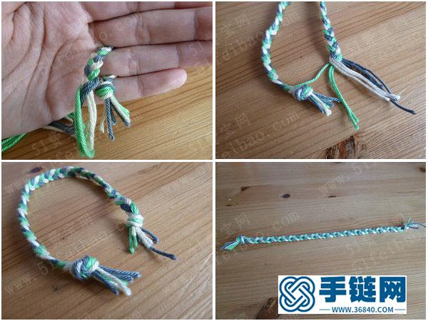 教你如何手編三色混合毛衣線戒指 