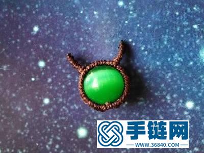 生肖牛編繩教程圖解_可用于項(xiàng)鏈金牛座吊墜 