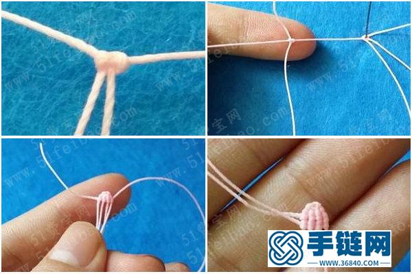 中國結耳釘的方法步驟_五色小花耳釘手工編織教程 