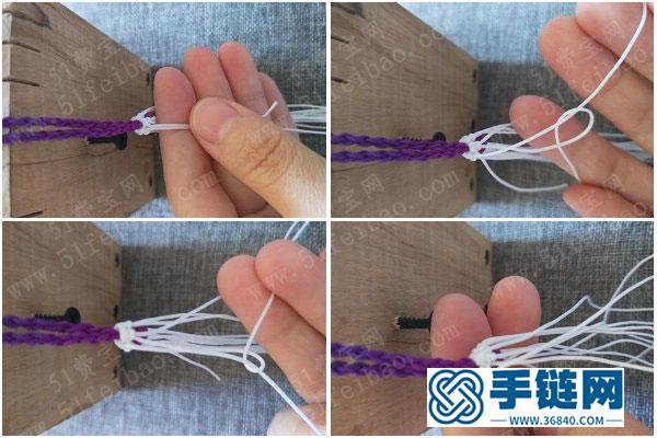 中國結(jié)的編法圖_編繩寶石花鑰匙掛鏈圖解教學(xué) 