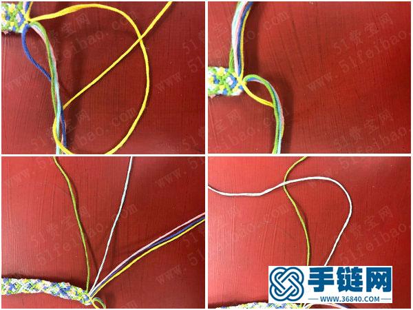 親手學編繩_五色手工編法友誼手繩詳細全過程 