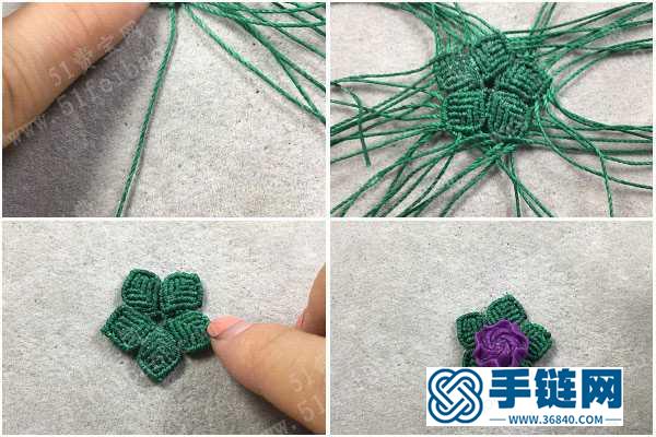 手串編繩方法_簡單DIY紫云母小花手串的編法圖解 