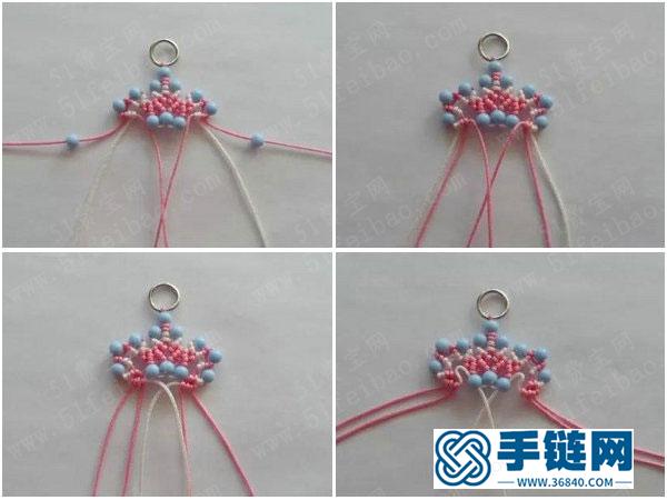 做一串少女風飾物_手編串珠彩色小雪花掛件 