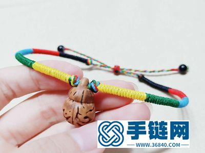 手工編織大全簡單DIY_怎么編法金剛結五色手繩腳繩 