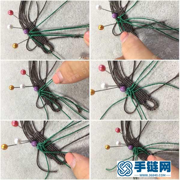 手串編繩方法_簡單DIY紫云母小花手串的編法圖解 