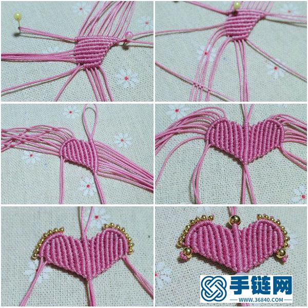 手工編法簡單DIY_動手試可愛的編繩心形小掛飾 