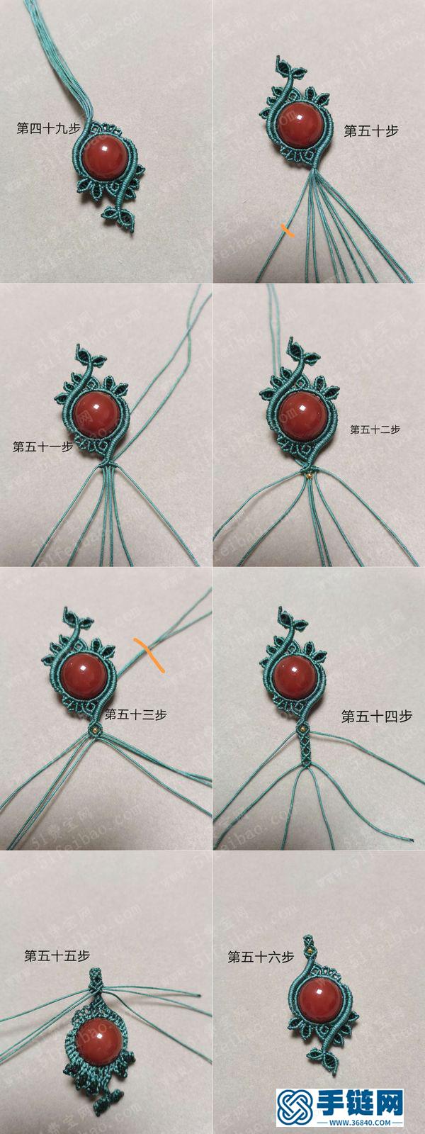 自制單品珠寶首飾_編繩不對稱單珠吊墜做法圖解 