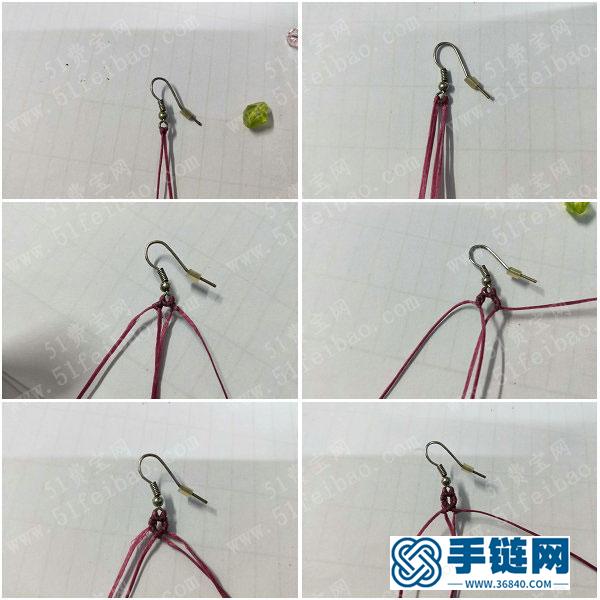 中國結編繩首飾_簡單DIY編法熱氣球耳墜的方法圖 