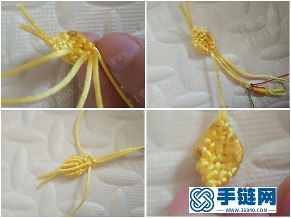 物盡其用創(chuàng)意_編繩廢線簡單DIY編法葉子鑰匙圈掛件 