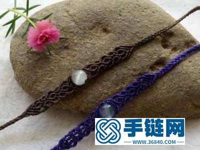 diy手工編織_怎么編創(chuàng)意蕾絲花紋包珠手繩 