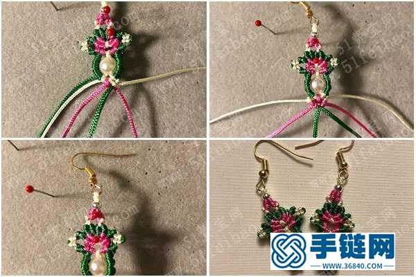 手工制作創意紅綠配編繩圣誕耳環 