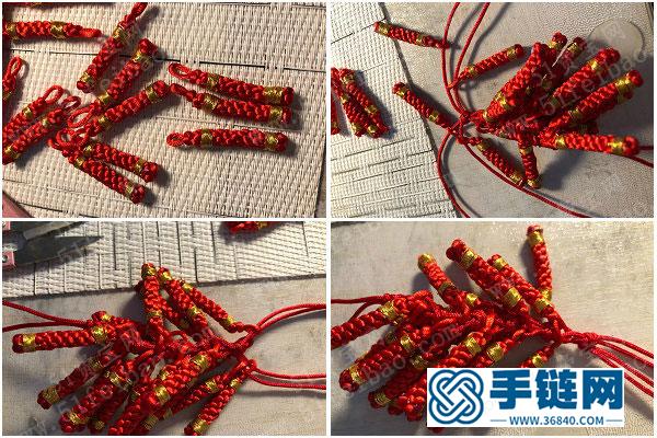 簡單DIY編繩串串鞭炮掛飾_中國結編法新年掛件鞭炮 