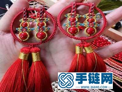 彩金蠟線編法首飾_編繩古典雙喜耳環的簡單DIY教學 