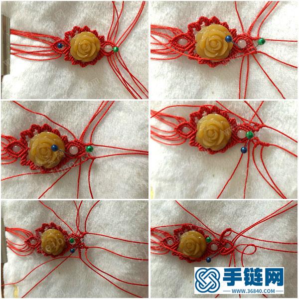 創意編繩飾物_紅繩玫瑰花手繩的編法方法 