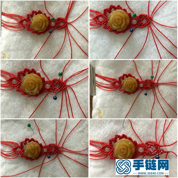 創意編繩飾物_紅繩玫瑰花手繩的編法方法 