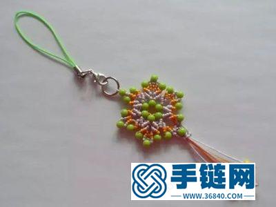 做一串少女風飾物_手編串珠彩色小雪花掛件 