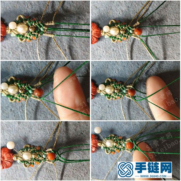 新年手繩編法_簡單DIY編法朱砂花朵手繩圖解 
