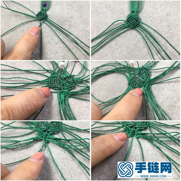 手串編繩方法_簡單DIY紫云母小花手串的編法圖解 