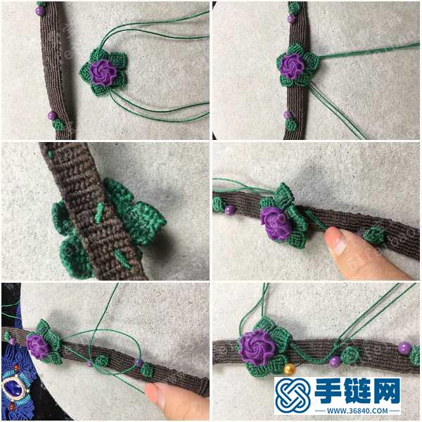 手串編繩方法_簡單DIY紫云母小花手串的編法圖解 