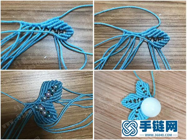 中國結結藝簡單編法_簡單DIY斜卷結手編樹葉吊墜 