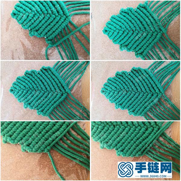 創意編繩手工_編法小葉子杯墊技術圖解 