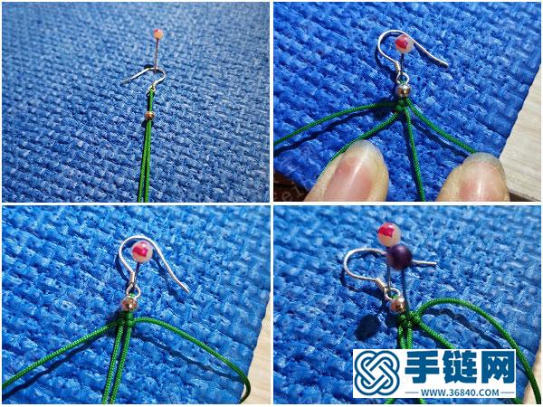 中國結藝手編_民族風玉線編法耳環簡單DIY全過程 
