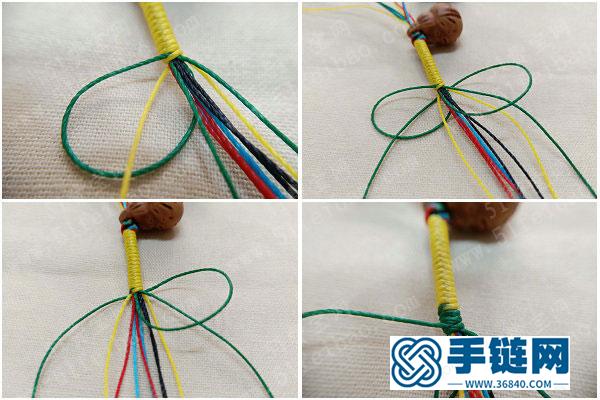 手工編織大全簡單DIY_怎么編法金剛結五色手繩腳繩 