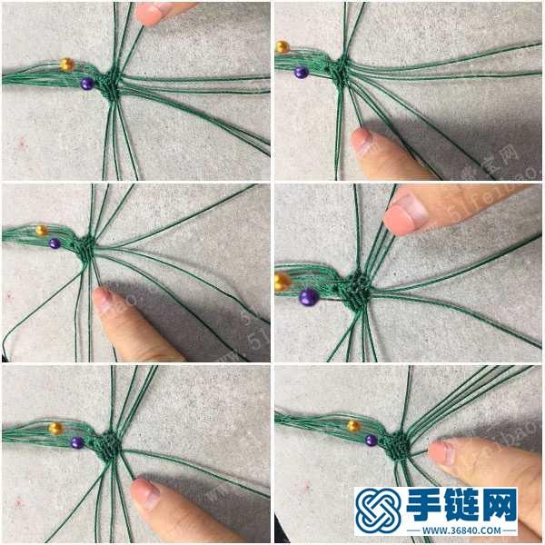 手串編繩方法_簡單DIY紫云母小花手串的編法圖解 