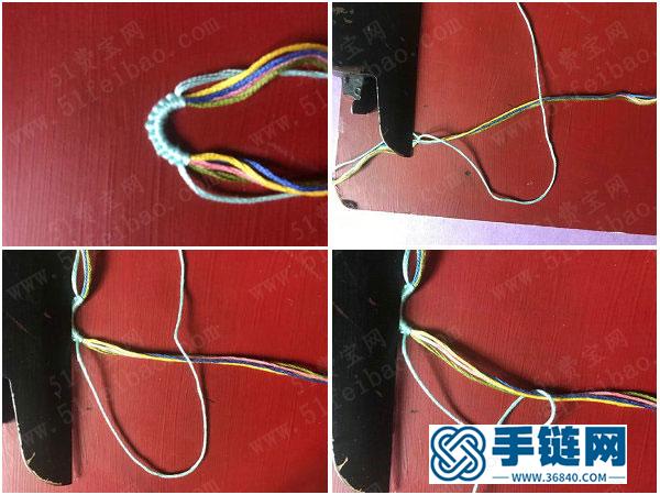 親手學編繩_五色手工編法友誼手繩詳細全過程 